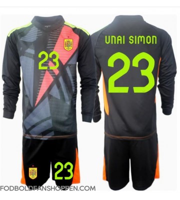 Spanien Unai Simon #23 Målmand Udebanetrøje Børn EM 2024 Langærmet (+ Korte bukser)